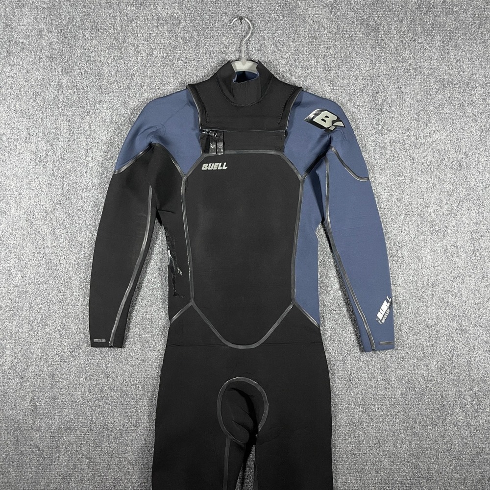 Buell RB1 Accelerator 3/2 mm Full Body Chest Zip Wetsuit Blue Black Mens Size XS